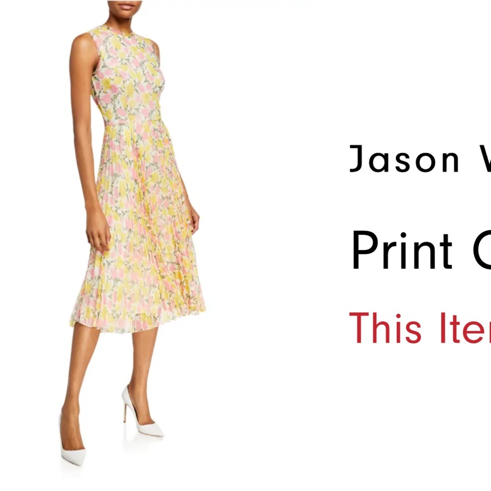 NWT JASON WU Floral Pleated Dress